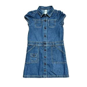 Oshkosh B’gosh Girls Denim Dress Button Up Size 8